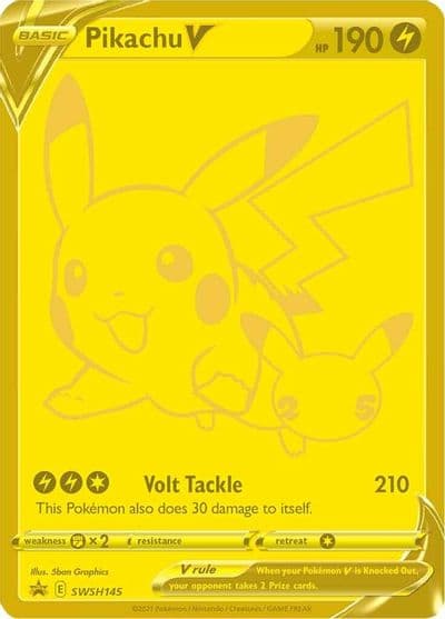Pikachu V - SWSH145 SWSH: Sword & Shield Promo Cards Pokemon card