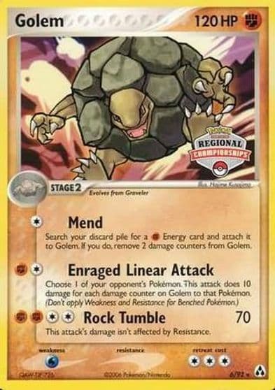 Golem (Regional Championships) League & Championship Cards Pokemon card