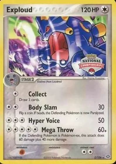 Exploud (National Championships) League & Championship Cards Pokemon card