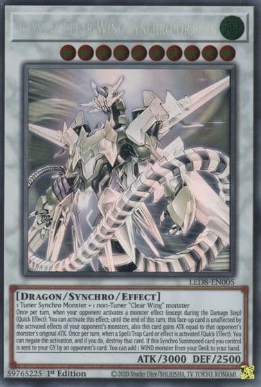 Crystal Clear Wing Synchro Dragon Ghost Rare Legendary Duelists: Synchro Storm Yu-Gi-Oh! card