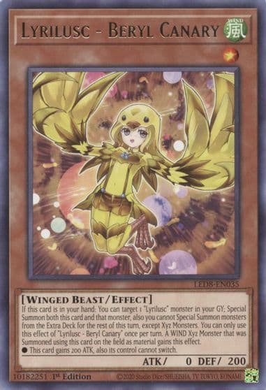 Lyrilusc Beryl Canary Legendary Duelists: Synchro Storm Yu-Gi-Oh! card