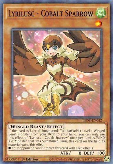 Lyrilusc Cobalt Sparrow Legendary Duelists: Synchro Storm Yu-Gi-Oh! card
