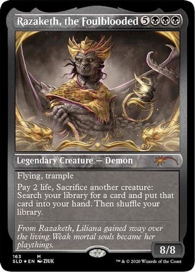 Razaketh the Foulblooded Foil Etched Secret Lair Drop Series Magic card