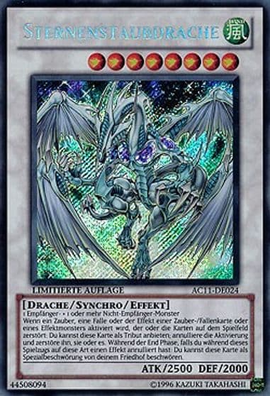 Stardust Dragon German Sternenstaubdrache Advent Calendar 2011 (Adventskalender) Yu-Gi-Oh! card