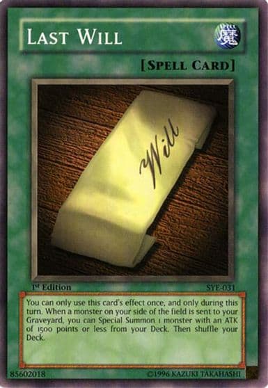 Last Will Starter Deck: Yugi Evolution Yu-Gi-Oh! card