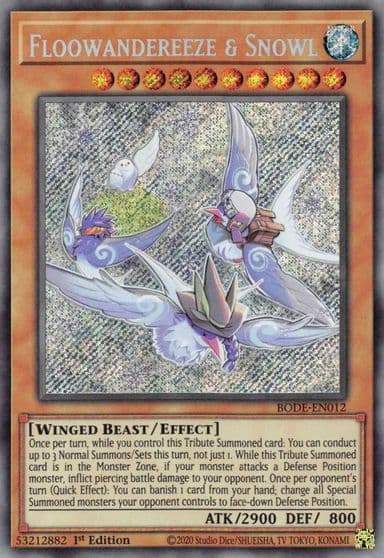 Floowandereeze and Snowl Burst of Destiny Yu-Gi-Oh! card