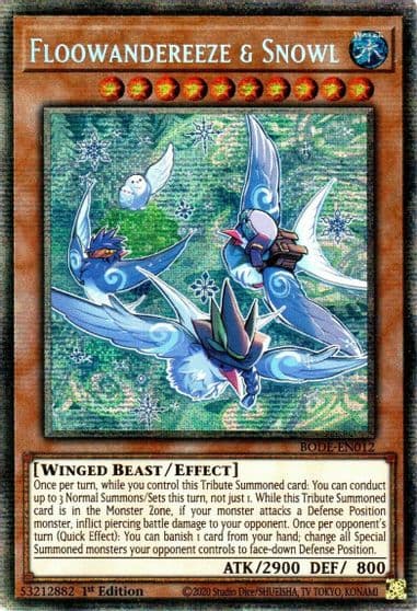 Floowandereeze and Snowl Starlight Rare Burst of Destiny Yu-Gi-Oh! card