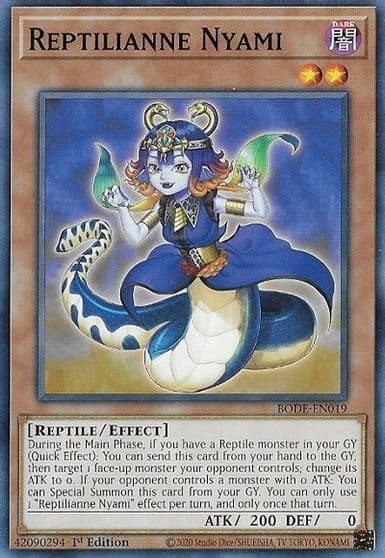 Reptilianne Nyami Burst of Destiny Yu-Gi-Oh! card
