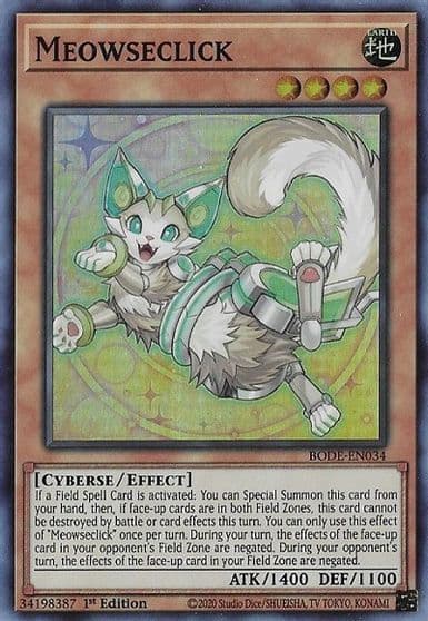 Meowseclick Burst of Destiny Yu-Gi-Oh! card
