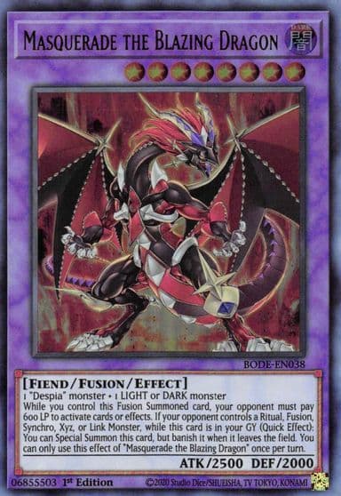 Masquerade the Blazing Dragon Burst of Destiny Yu-Gi-Oh! card