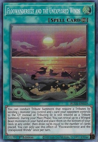 Floowandereeze and the Unexplored Winds Burst of Destiny Yu-Gi-Oh! card