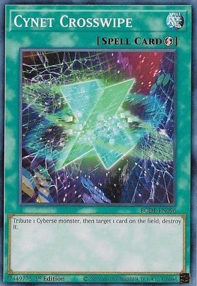 Cynet Crosswipe Burst of Destiny Yu-Gi-Oh! card