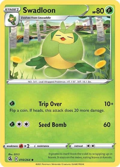 Swadloon SWSH08: Fusion Strike Pokemon card