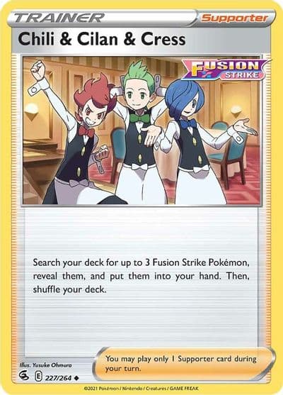 Chili & Cilan & Cress SWSH08: Fusion Strike Pokemon card