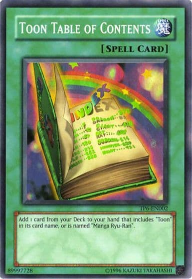 Toon Table of Contents Speed Duel: Tournament Pack 6 Yu-Gi-Oh! card