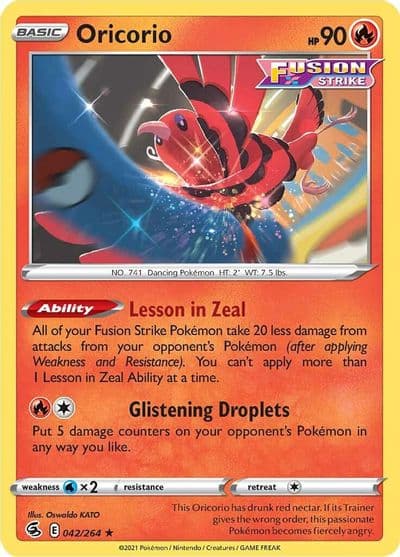 Oricorio SWSH08: Fusion Strike Pokemon card