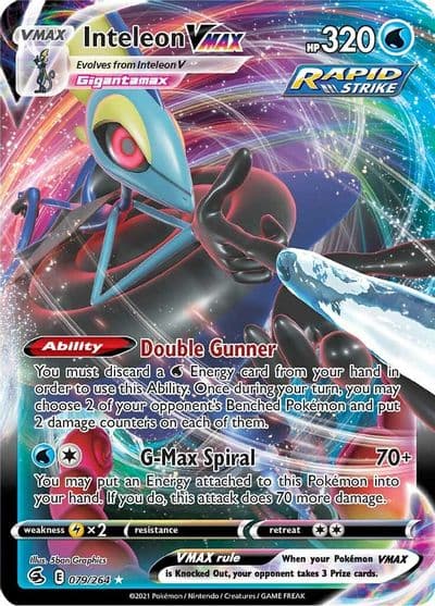 Inteleon VMAX SWSH08: Fusion Strike Pokemon card