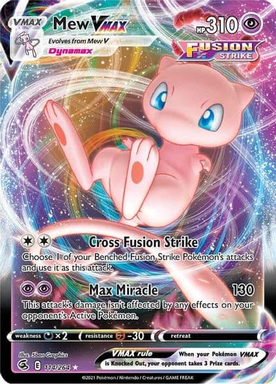 Mew VMAX SWSH08: Fusion Strike Pokemon card