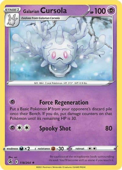 Galarian Cursola SWSH08: Fusion Strike Pokemon card