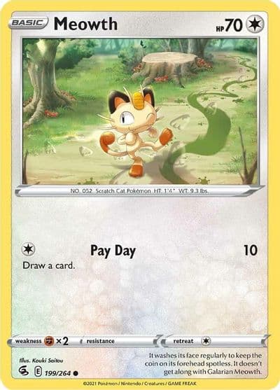 Meowth SWSH08: Fusion Strike Pokemon card