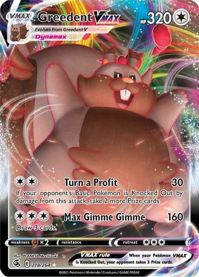 Greedent VMAX SWSH08: Fusion Strike Pokemon card