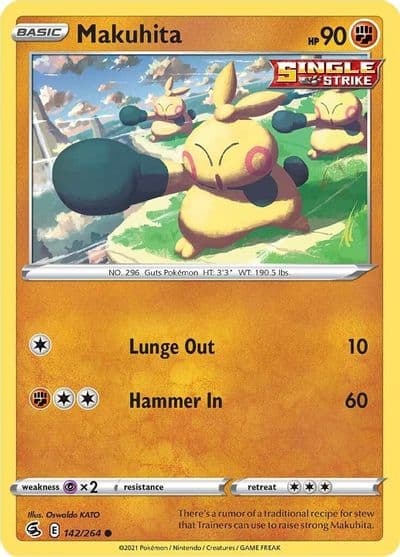 Makuhita SWSH08: Fusion Strike Pokemon card