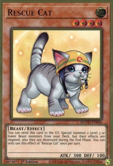 Rescue Cat Alternate Art Maximum Gold: El Dorado Yu-Gi-Oh! card