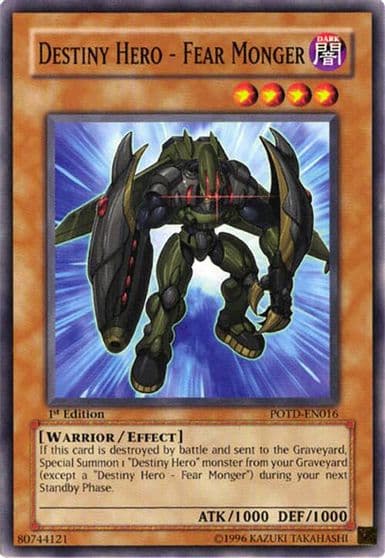 Destiny Hero Fear Monger Power of the Duelist Yu-Gi-Oh! card