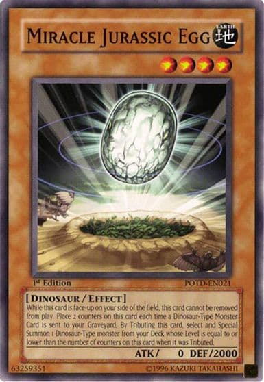 Miracle Jurassic Egg Power of the Duelist Yu-Gi-Oh! card
