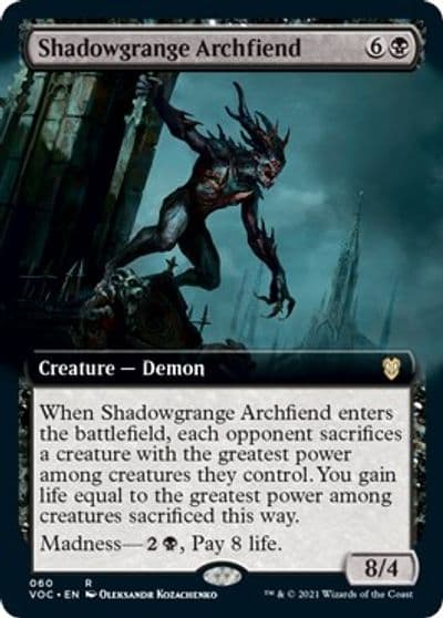 Shadowgrange Archfiend Extended Art Commander: Innistrad: Crimson Vow Magic card
