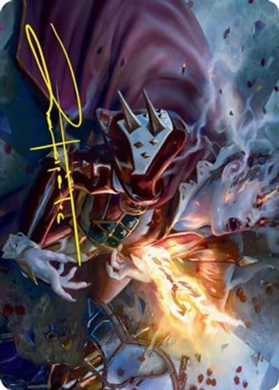 Flame Blessed Bolt Art Card Gold Stamped Signature Art Series: Innistrad: Crimson Vow Magic card