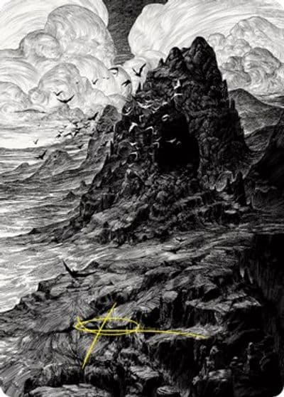Mountain Art Card Gold Stamped Signature Art Series: Innistrad: Crimson Vow Magic card