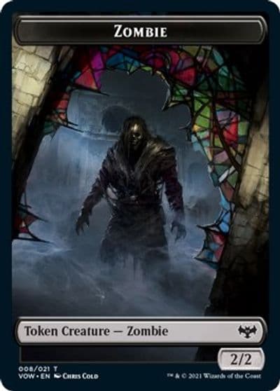 Zombie 008 Treasure Double Sided Token Innistrad: Crimson Vow Magic card