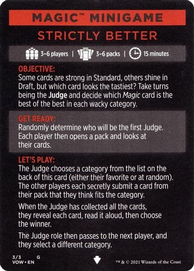 Magic Minigame Strictly Better Innistrad: Crimson Vow Magic card