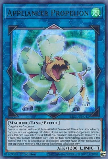 Appliancer Propelion Brothers of Legend Yu-Gi-Oh! card