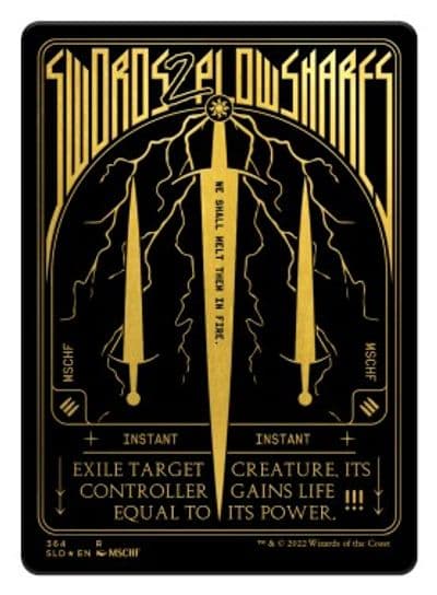 Swords to Plowshares Foil Etched Gold Secret Lair Drop Series Magic card