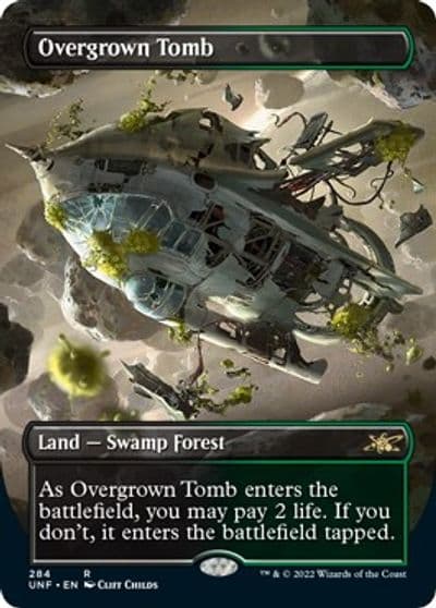 Overgrown Tomb Borderless Unfinity Magic card