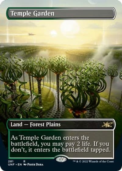 Temple Garden Borderless Unfinity Magic card