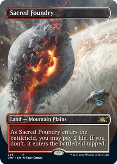 Sacred Foundry Borderless Unfinity Magic card