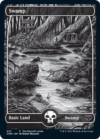 Swamp Moonlit Land Foil Etched WPN & Gateway Promos Magic card