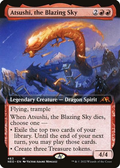 Atsushi the Blazing Sky Extended Art Kamigawa: Neon Dynasty Magic card