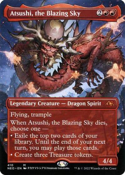 Atsushi the Blazing Sky Borderless Kamigawa: Neon Dynasty Magic card