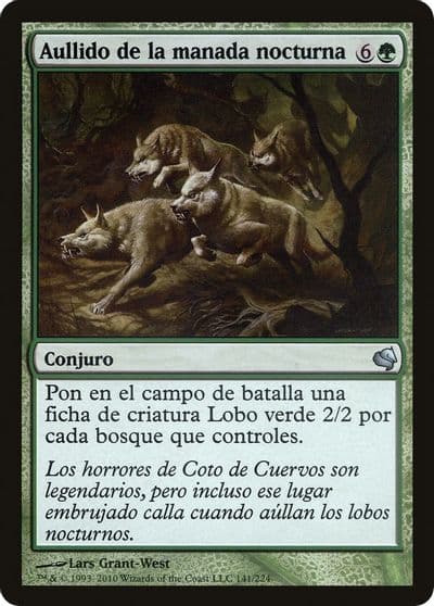Howl of the Night Pack Spanish Aullido de la manada nocturna Magic Encyclopedia 2011 (Salvat) Magic card