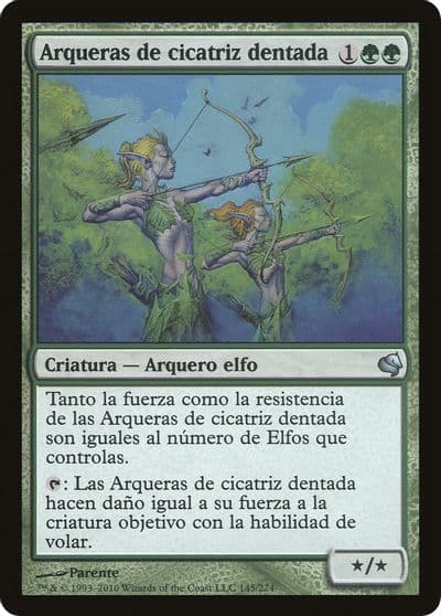 Jagged Scar Archers Spanish Arqueras de cicatriz dentada Magic Encyclopedia 2011 (Salvat) Magic card