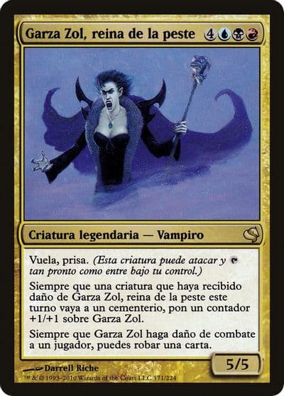Garza Zol Plague Queen Spanish Garza Zol reina de la peste Magic Encyclopedia 2011 (Salvat) Magic card