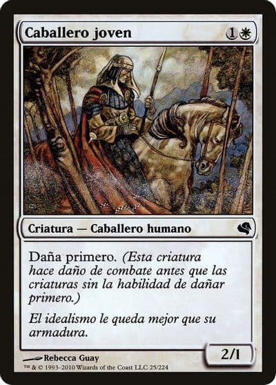 Youthful Knight Spanish Caballero joven Magic Encyclopedia 2011 (Salvat) Magic card