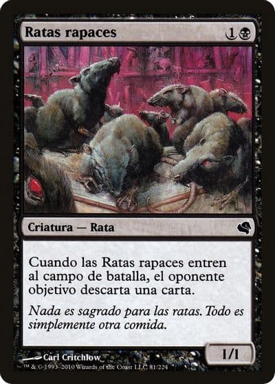 Ravenous Rats Spanish Ratas rapaces Magic Encyclopedia 2011 (Salvat) Magic card