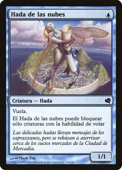 Cloud Sprite Spanish Hada de las nubes Magic Encyclopedia 2011 (Salvat) Magic card