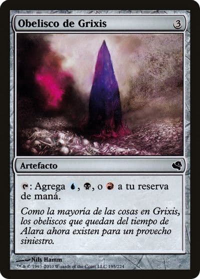 Obelisk of Grixis Spanish Obelisco de Grixis Magic Encyclopedia 2011 (Salvat) Magic card