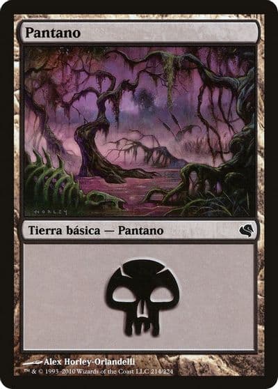 Swamp Spanish Pantano 214 Magic Encyclopedia 2011 (Salvat) Magic card